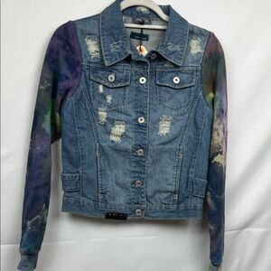 Butter Super Soft Destroyed handcrafted long muted edition denim jacket size s